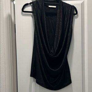 Arden B Sleek Black Draped Tank Top